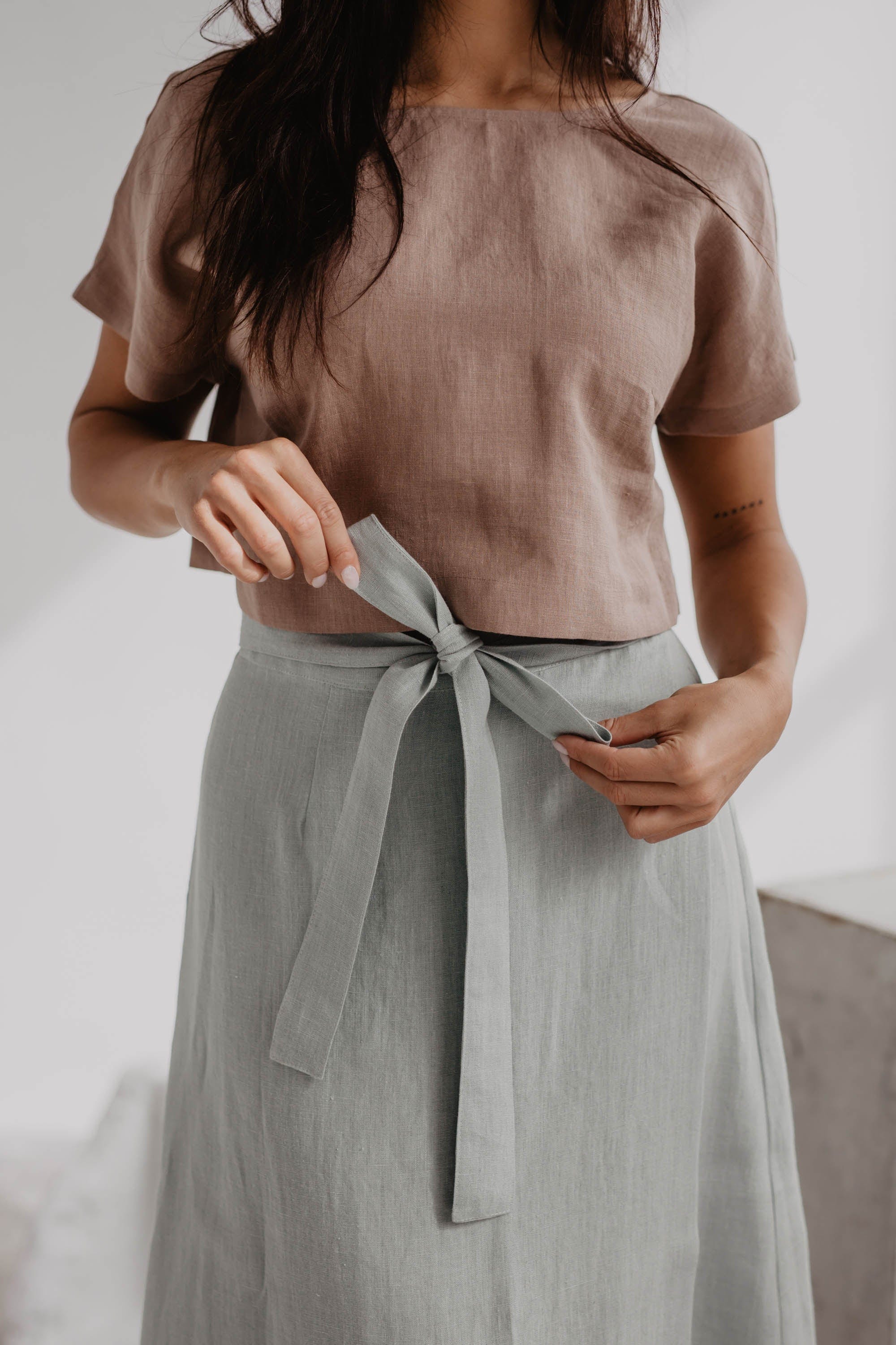 AmourLinen Linen skirt Linen wrap skirt IRIS Linen wrap skirt IRIS | AmourLinen | Linen Clothing