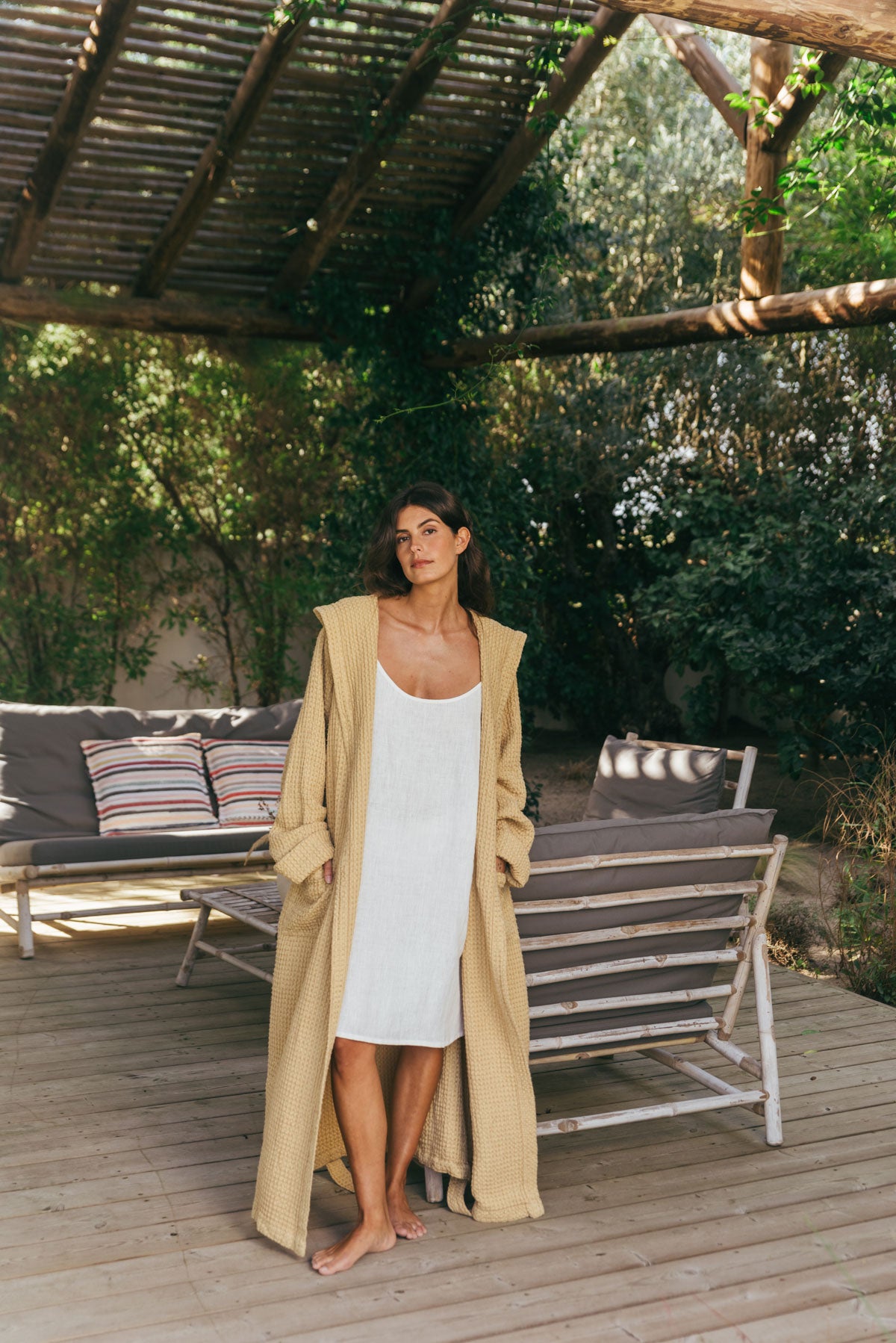 Damesbadjas met wafelstructuur