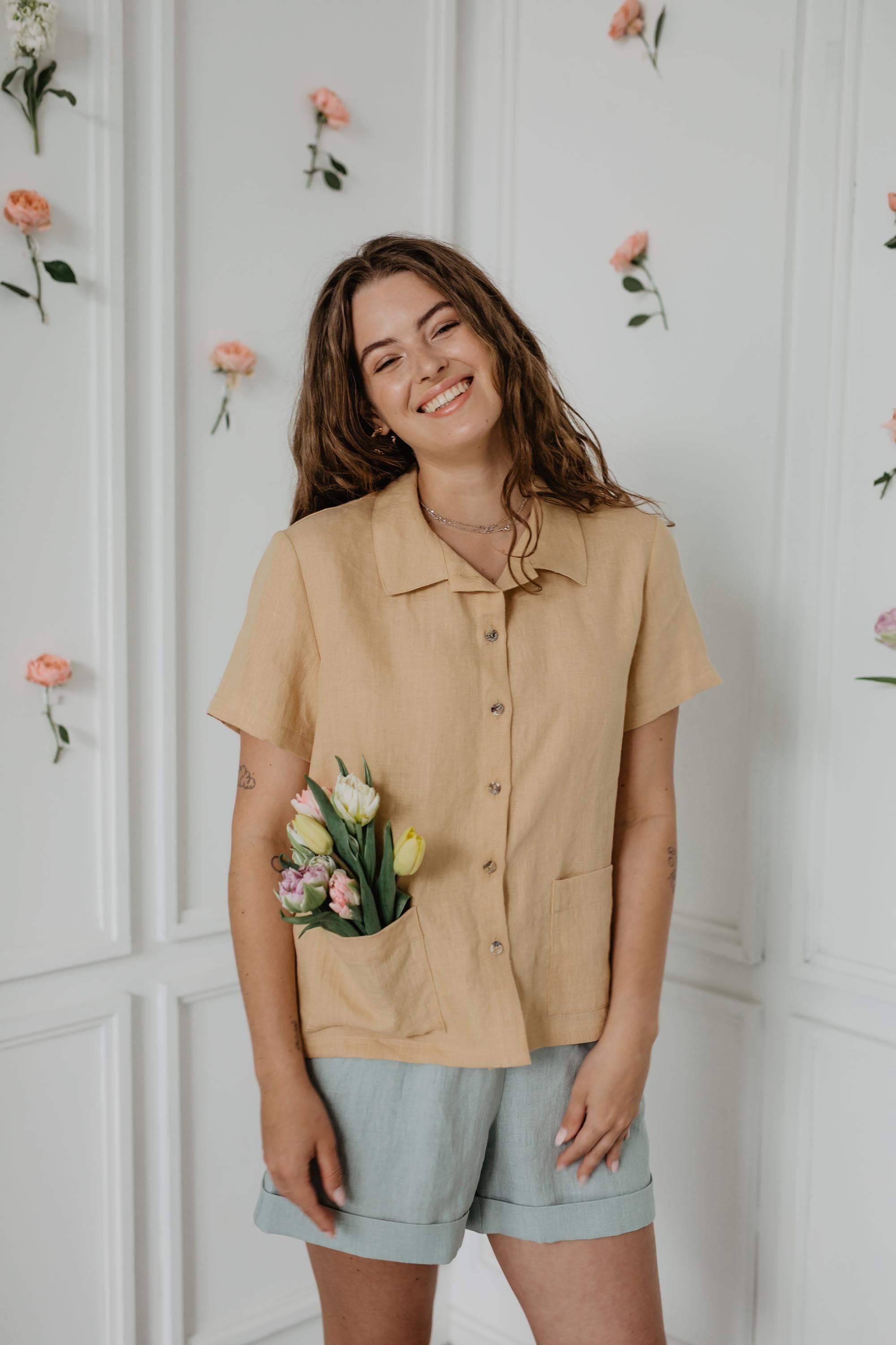 AmourLinen Linen shirt Linen summer shirt SCARLETT Linen summer shirt SCARLETT | AmourLinen | Linen Clothing