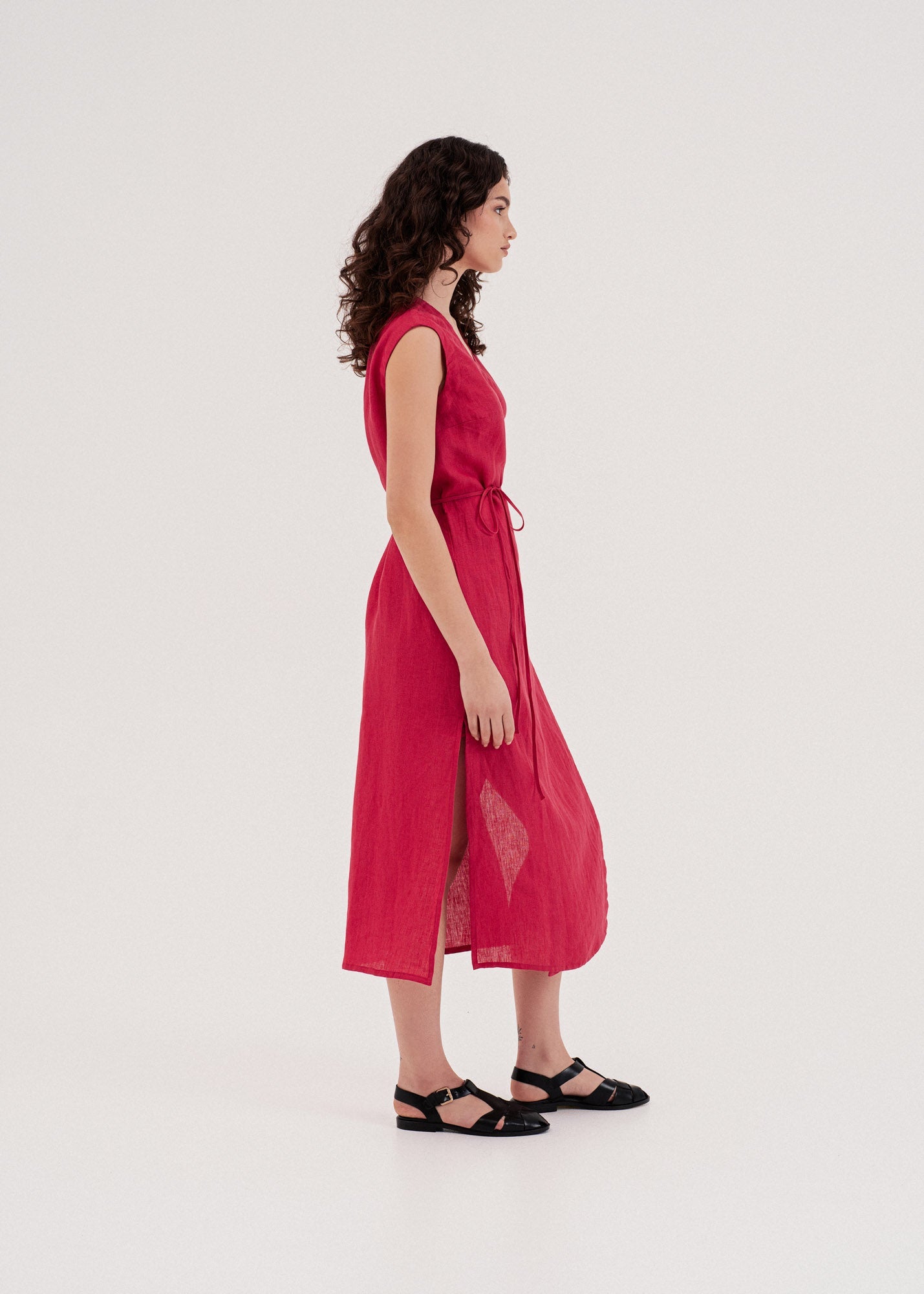 AmourLinen Linen dress Aurora mid-length linen dress Aurora mid-length linen dress