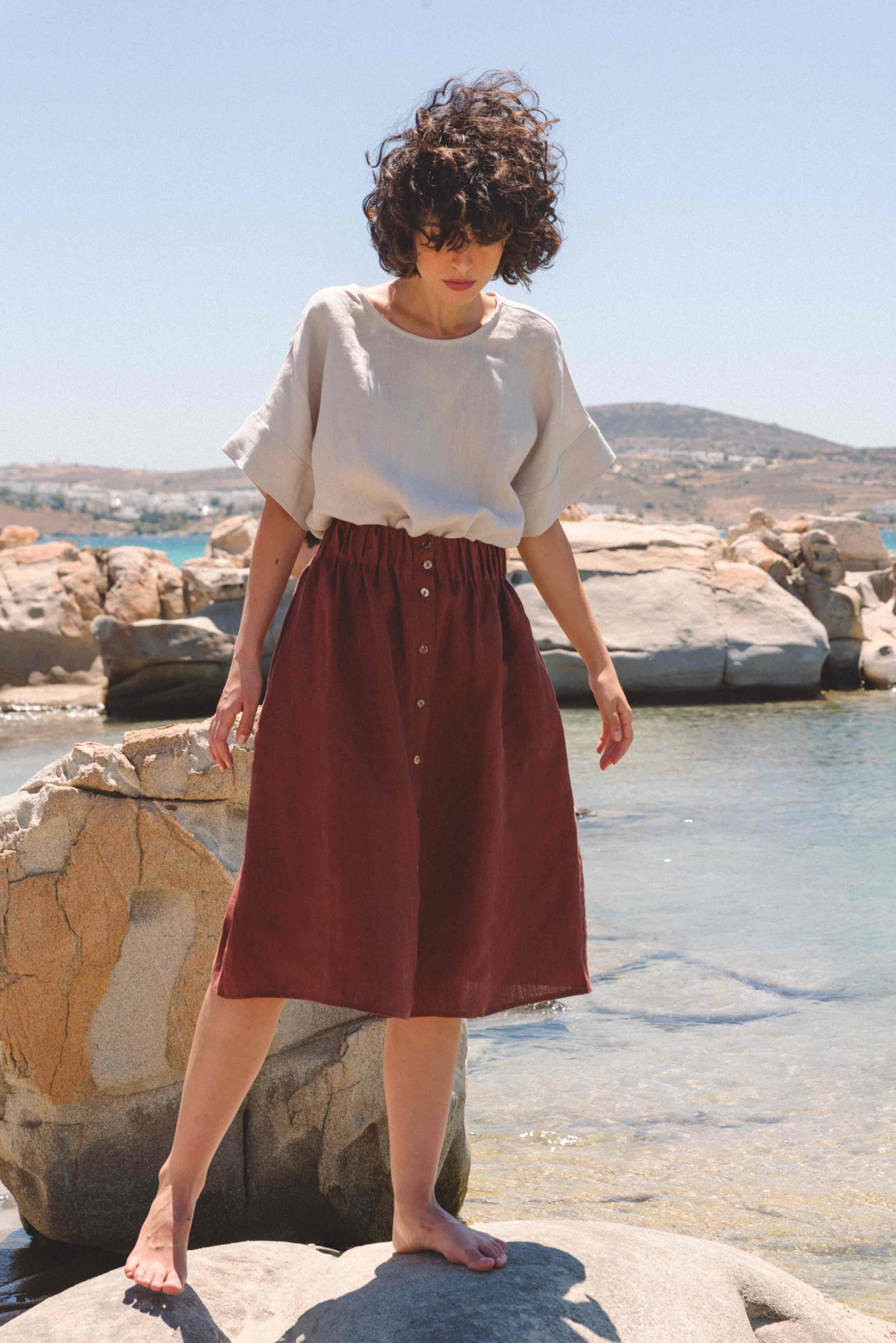 AmourLinen Linen tops Linen top Porto Linen Top Women  | AmourLinen | Oversized Linen Top Women