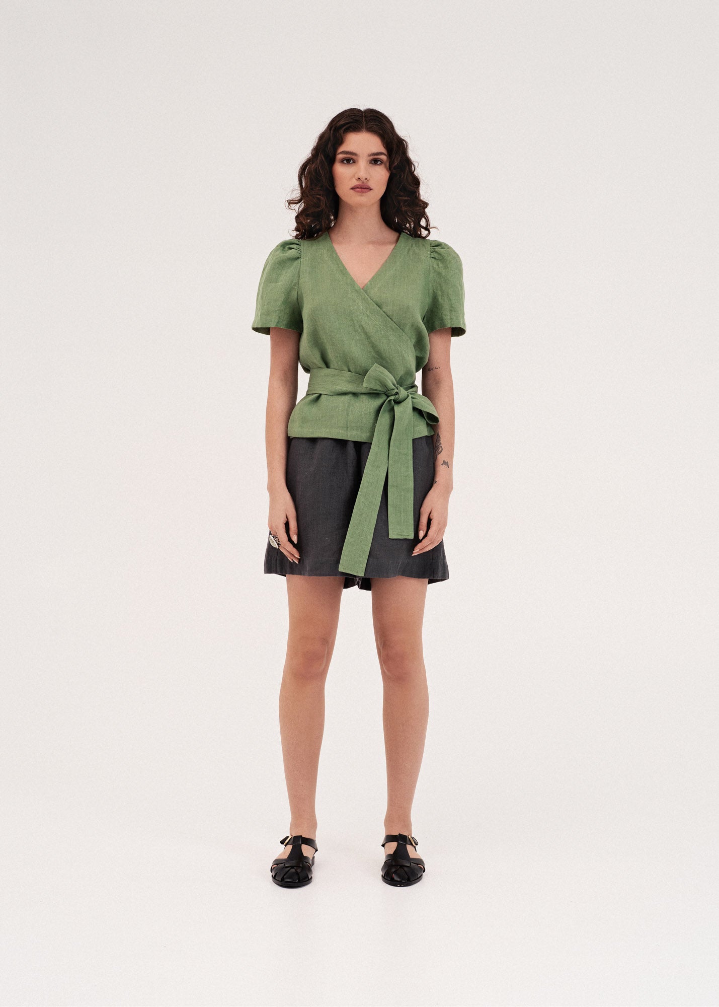 AmourLinen Linen dress Elisa wrap linen top Elisa wrap linen top