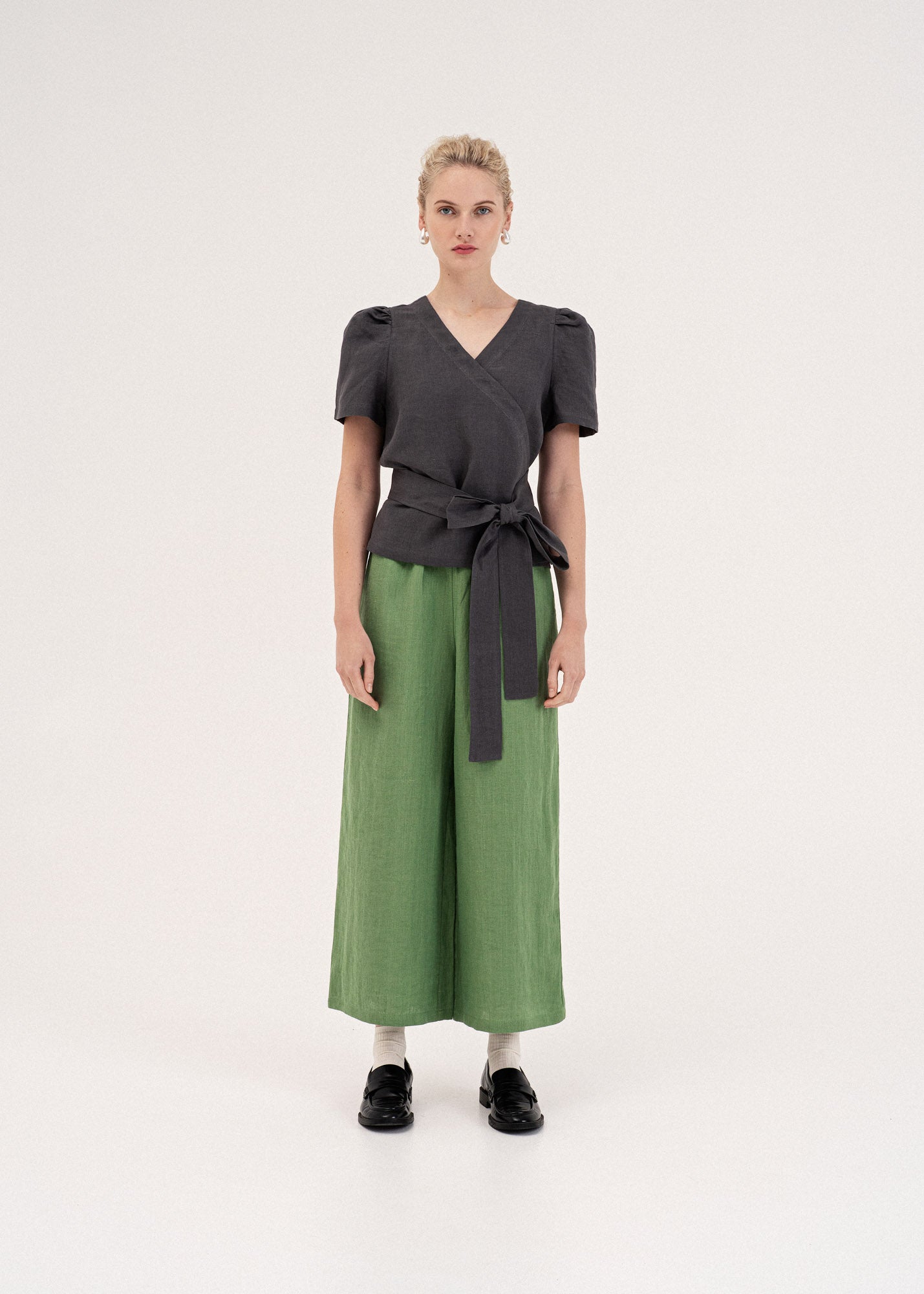 AmourLinen Linen dress Elisa wrap linen top Elisa wrap linen top