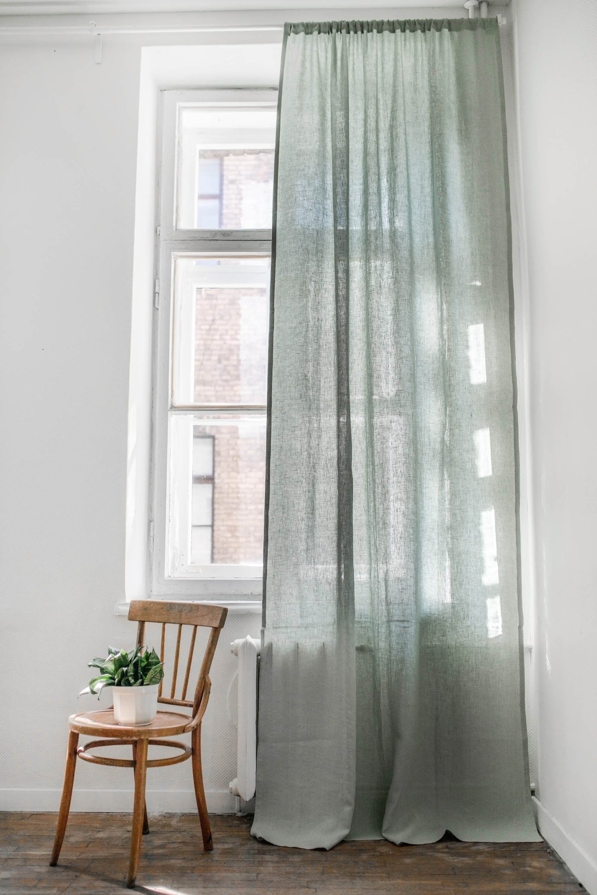 AmourLinen Linen curtains 53x108" / 135x275cm / Sage Green Rod pocket linen curtain - 53x108" / 135x275cm / Sage Green Rod pocket linen curtain - 53x108" / 135x275cm / Sage Green